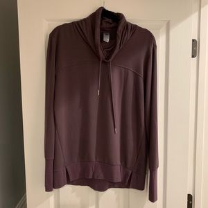 Purple cowl neck sweatshirt